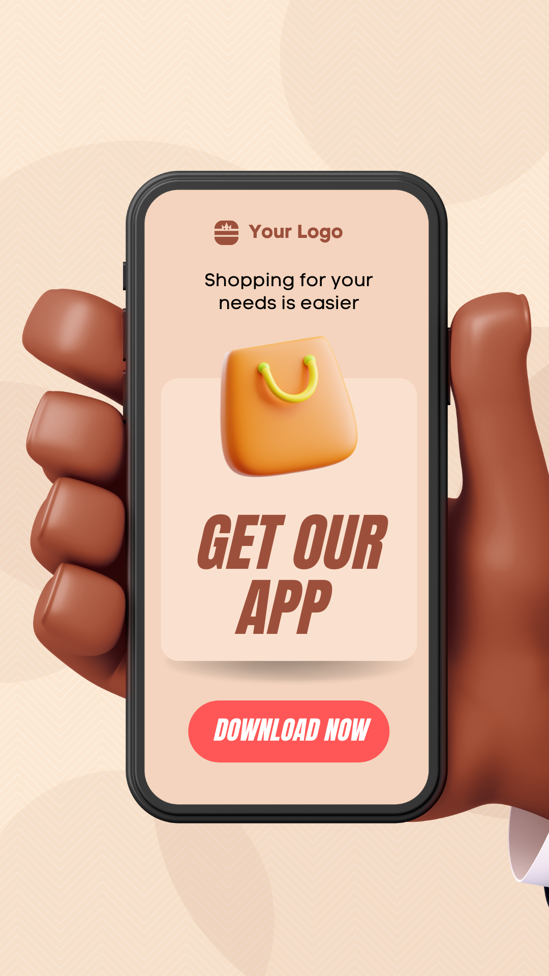 Image d'un téléphone avec une application mobile.